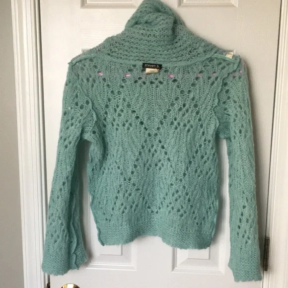 Seafoam Wool Blend Knitted Sweater - Picture 12 of 12